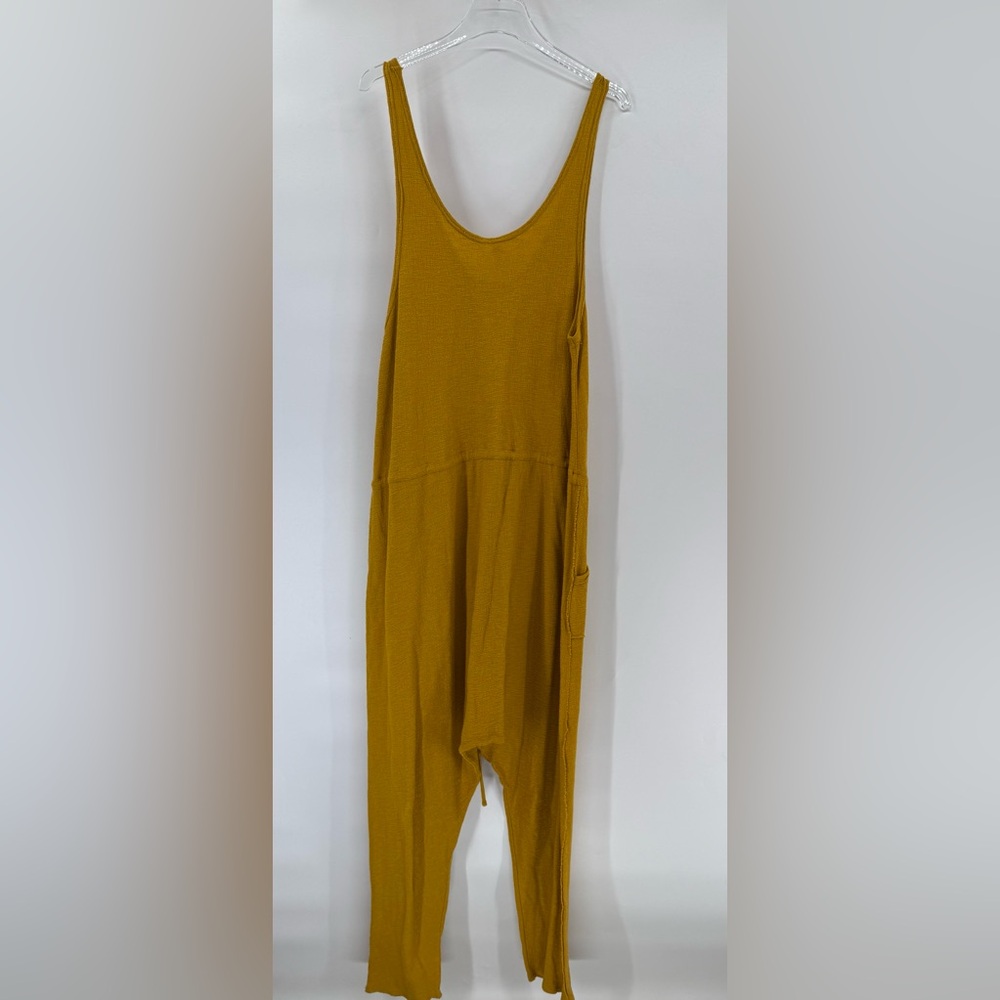 Free People Mustard Yellow Drop-Crotch Jumpsuit - Picture 3 of 4